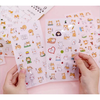 Hình dán trang trí 25 sticker Bông shop cún vàng