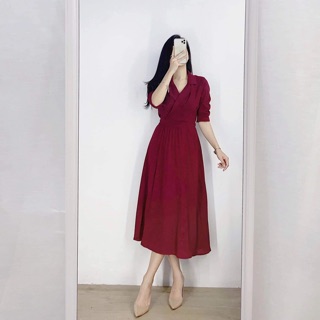 Váy xếp li buộc eo