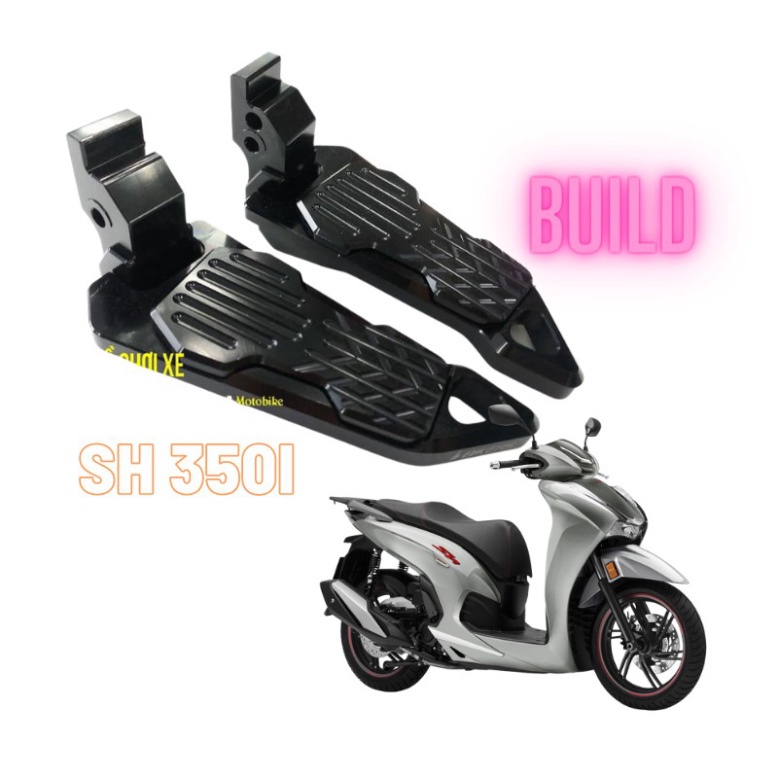 [Sh350i] Gác Chân Biker Cho Xe SH 350i chính hãng Chất Liệu Nhôm CNC Cao Cấp