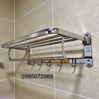 Giàn vắt khăn inox hàng chuẩn inox sus 304 chân đặc (kèm miếng dán không phải khoan tường hoặc khoan tường)