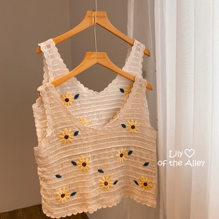 Áo tanktop lưới thêu hoa cúc