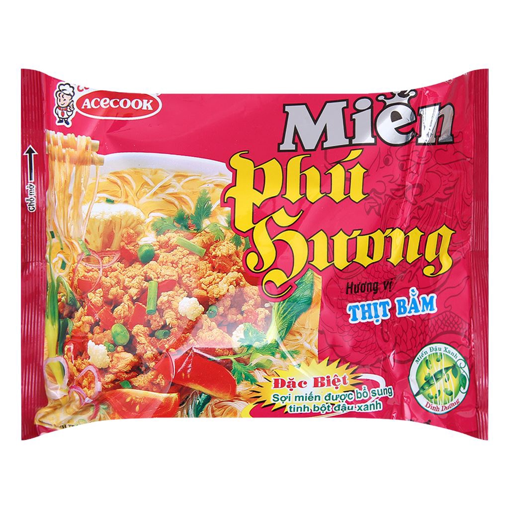 Miến ăn liền Phú Hương thịt bằm/ sườn heo gói 55g