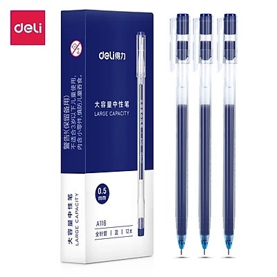 Bút gel Deli cute có nắp đậy A116  ngòi 0.5mm cao cấp - Bút mực gel - HOKAMI STORE