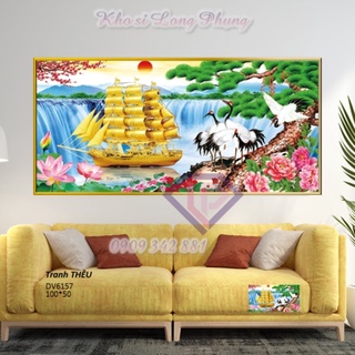 Tranh thêu chữ thập thuận buồm xuôi gió dv6157 100*50cm