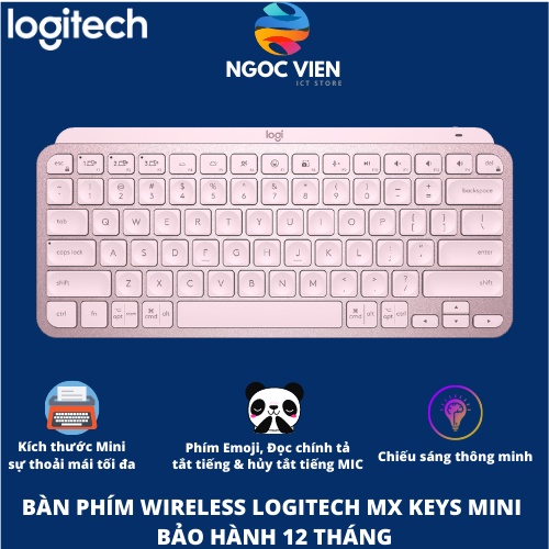 [Hỏa Tốc -HCM] Bàn phím không dây Bluetooth Logitech MX Keys Mini - Nhỏ gọn, Phím tắt thông minh - Ngoc Vien Store