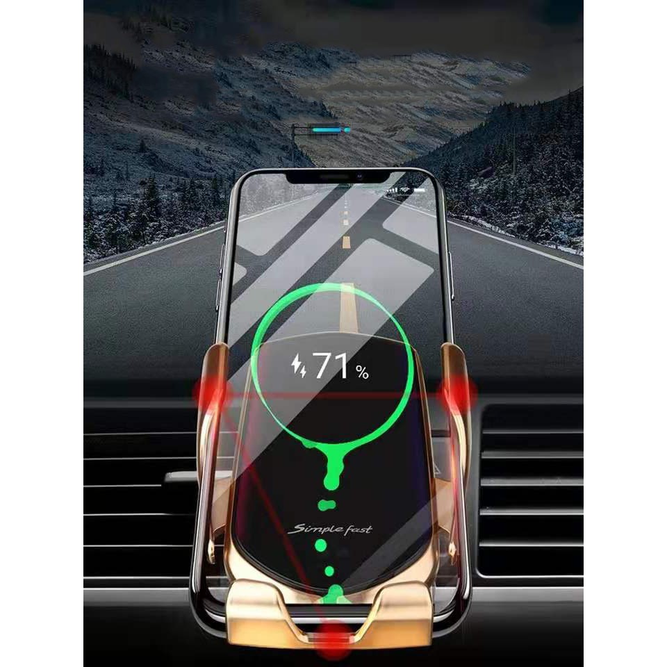 Sạc không dây kiêm giá đỡ điện thoại Car wireless charger cho ô tô Simple Fast R1 Full Box | WebRaoVat - webraovat.net.vn