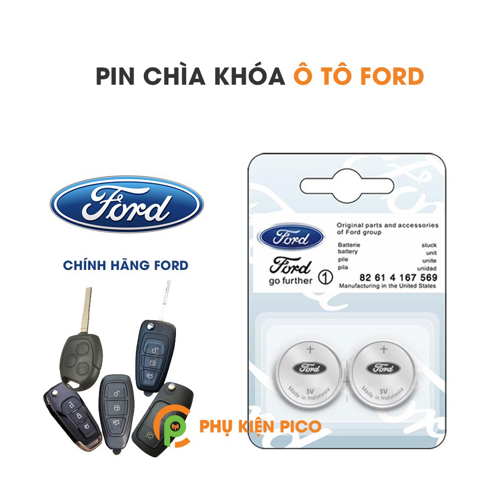 Pin chìa khóa ô tô Ford chính hãng Ford sản xuất tại Indonesia 3V