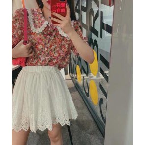 [Mã WAMT10K giảm 10k cho đơn 0k] Set Áo Hoa Chân Váy Xô Thêu V240