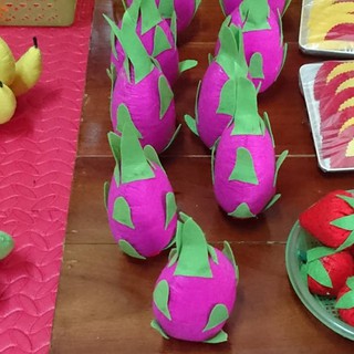 Đồ dùng mầm non giá rẻ- QuảThanh long - Đồ chơi tự tạo-Đồ chơi vải nỉ