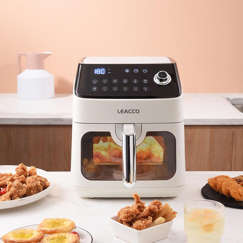 Nồi chiên không dầu điên tử cao cấp  LEACCO AF060/ AF060W 12 chế độ cài đặt tráng gốm chiên nhanh dễ theo dõi đồ ăn 6L