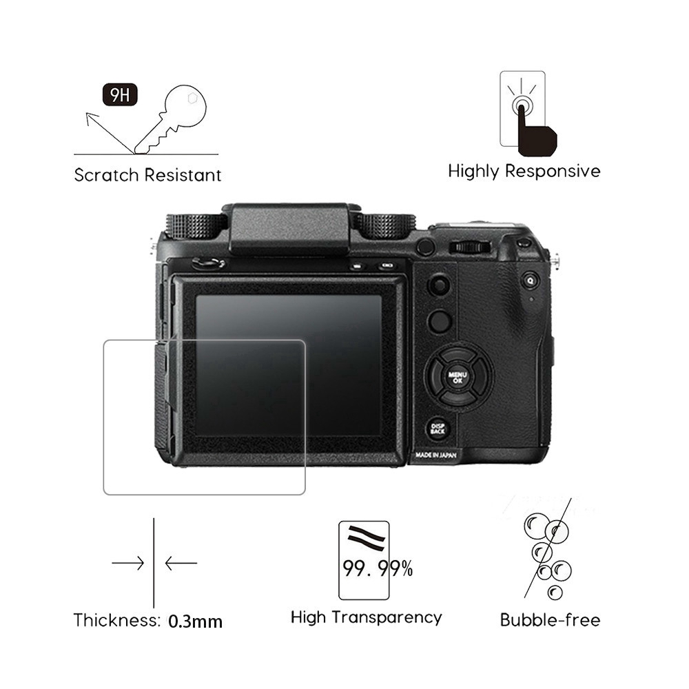 YIFILM Bộ 2 kính cường lực bảo vệ màn hình YIFILM thích hợp cho máy ảnh Fujifilm Fuji Gfx-50S Gfx 50s