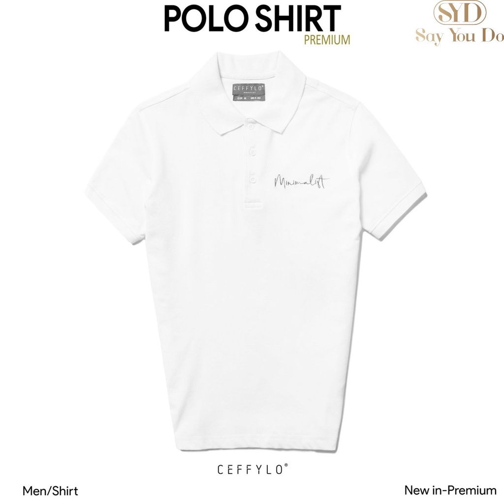 Áo Polo Nam Có Cổ Cộc Tay CEFFYLO 3 Màu Thêu Minimalist Ở Ngực Form Dáng Slim Thấm Hút Mồ Hôi Tốt - Mã SP PL05