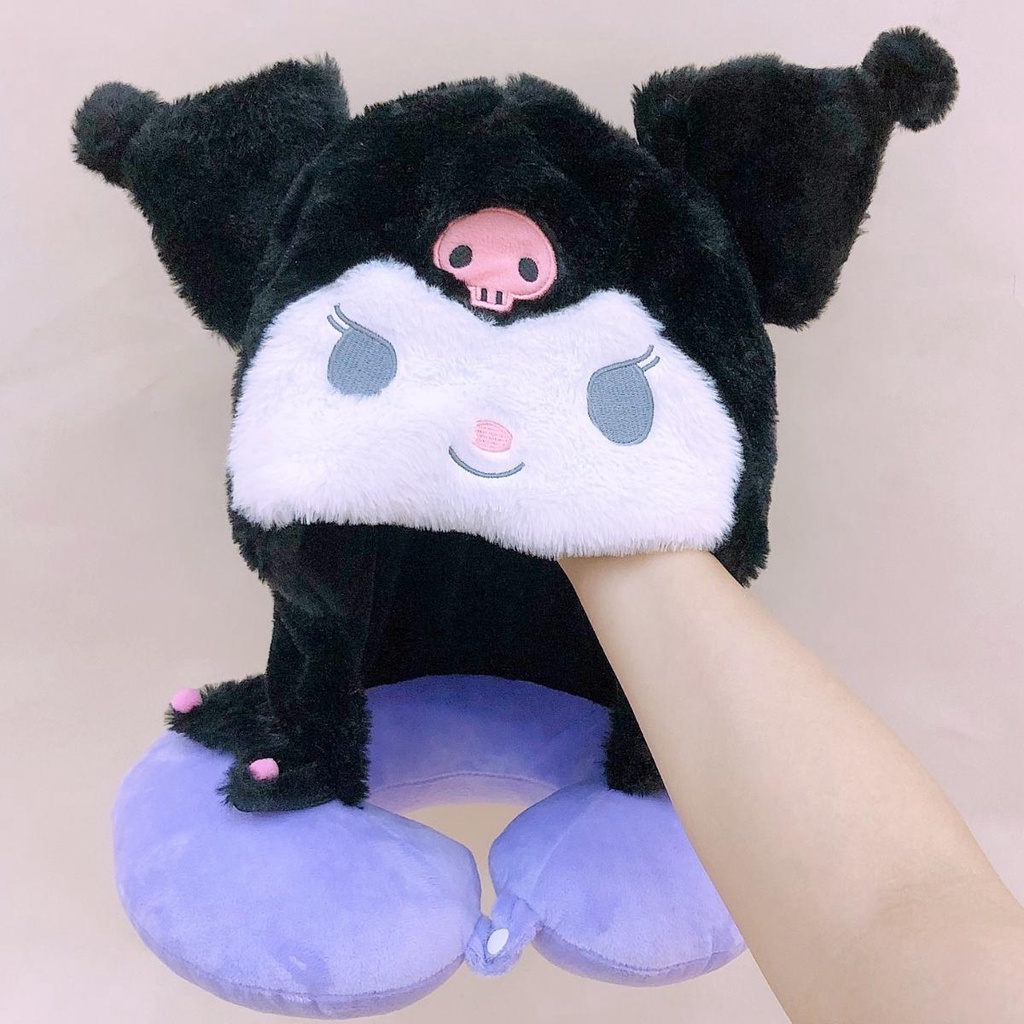 Gối Cổ Gấu Lotso Kèm Mũ, Gối Cổ Gấu Bông Lotso, Kuromi, Stitch Chất Liệu Cao Su Non