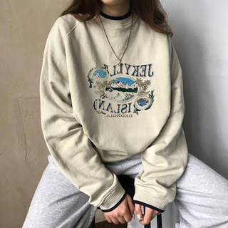 Áo sweater âu mĩ màu xám họa tiết (ảnh thật ở cuối)