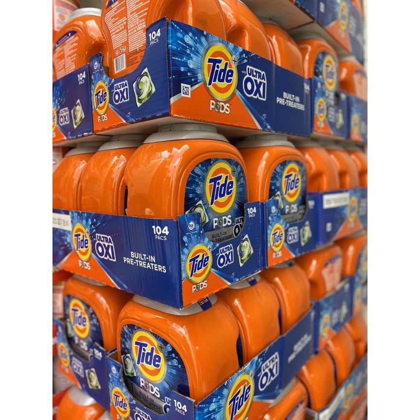 Viên Giặt Tide Pods Ultra Oxi 104 Viên 3.08kg - Mỹ