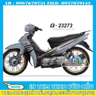 Tem rời sirius  Crypton dán xe xám xi măng