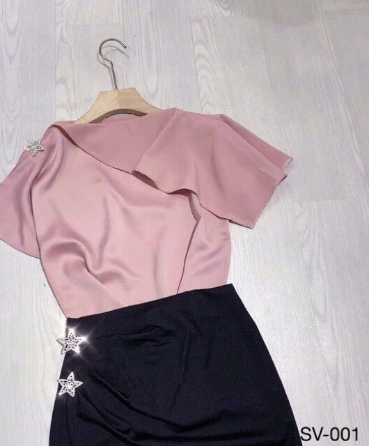 Sét áo lụa cổ đổ chân váy bút chì