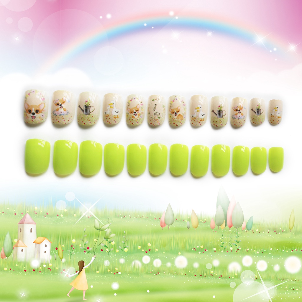 [Hàng mới về] Móng tay giả bằng acrylic họa tiết hoạt hình dễ thương cho bé