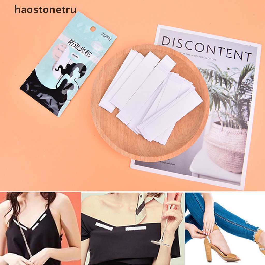 Set 36 miếng dán giữ cố định quần áo đầm hai mặt trong suốt chống lộ da và cơ thể tiện lợi