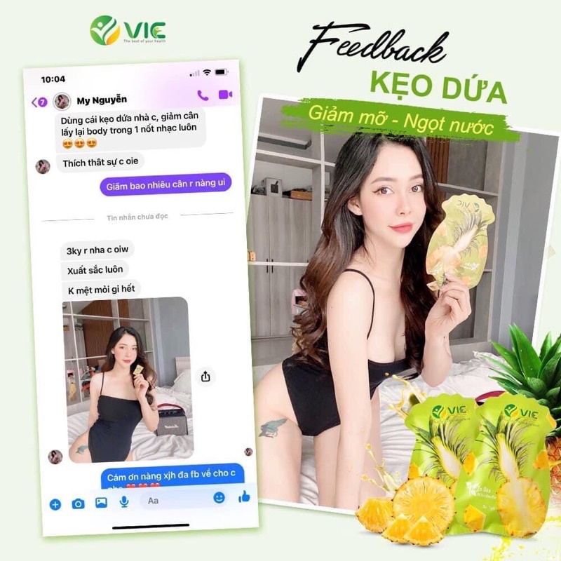 Kẹo dứa giảm cân Vic Plus 7 viên chính hãng