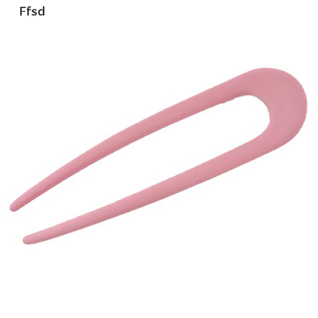 1 Kẹp Tóc Nhựa Hình Chữ U Màu Trơn Đơn Giản Thời Trang Cho Nữ