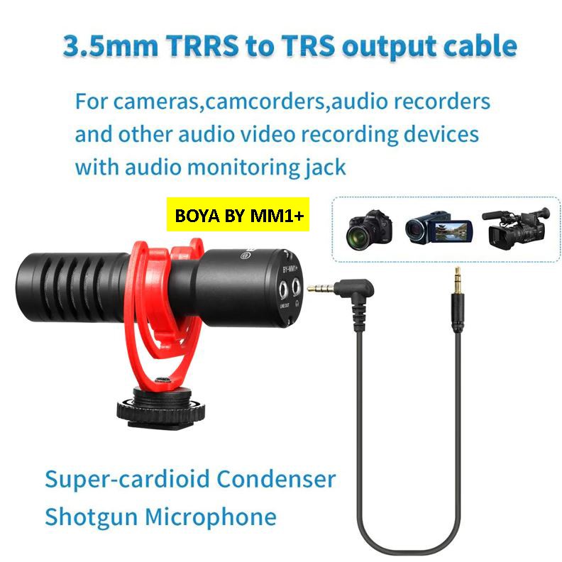 Denshitaro Micro Boya BY-MM1 thu âm cao cấp cho máy ảnh DSLR, action camera, smartphone, điện thoại D00-758