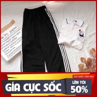 Quần Dài Thể Thao Ống Rộng Nữ 🌸 Culottes Suông 1 Sọc, 2 Sọc, 3 Sọc Ulzzang Hot🌸