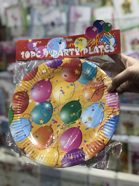10 cái đĩa giấy hình size 23cm dùng đựng bánh sinh nhật trang trí các loại