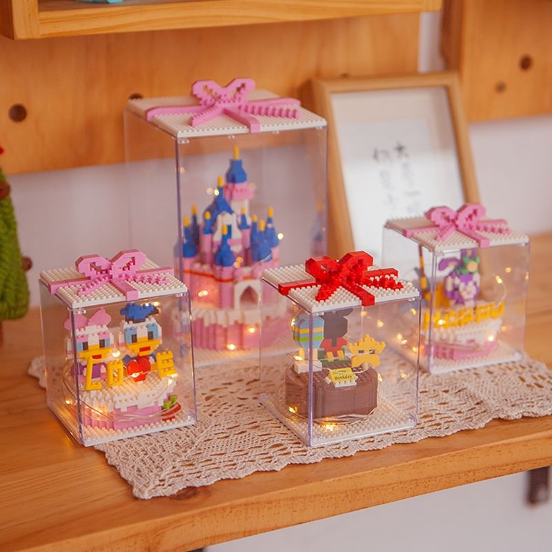 Thanh lí Bộ lắp ráp lego hộp quà bánh kem sinh nhật đồ chơi dễ thương có hộp chống bụi quà tặng bạn gái đồ chơi lego