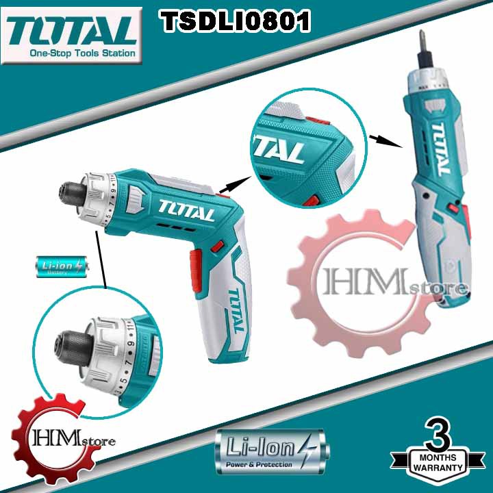 [Chính hãng] Máy vặn vít dùng pin 8V TOTAL TSDLI0801 - Mát siết ốc vít TOTAL 8V