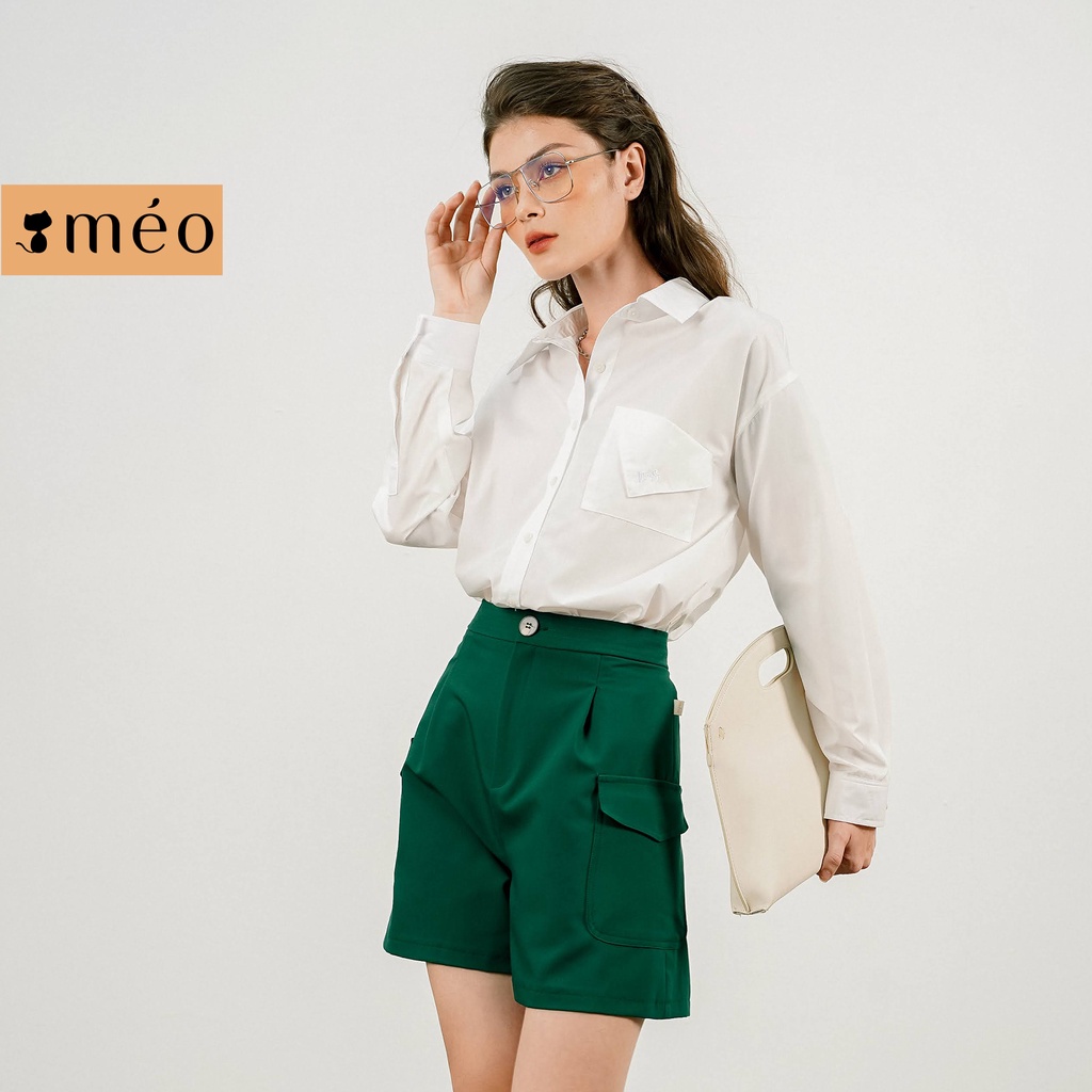 Quần short nữ Méo shop cạp cao dáng ngắn có túi Taci