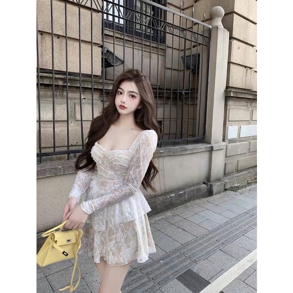 Váy ren chiết eo siêu xinh