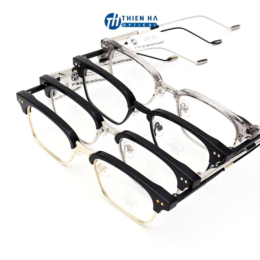 Gọng kính cận nam nữ THIÊN HÀ OPTICAL HAVANA  kiểu dáng unisex chất liệu nhựa ACETATE càng titan cao cấp ZS52010