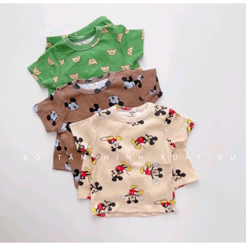 SÉT 3 BỘ COTTON TĂM XUẤT DƯ HỌA TIẾT CON VẬT ĐÁNG YÊU CHO BÉ
