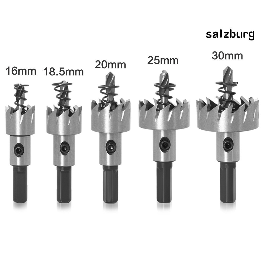 Dụng cụ cầm tay❀5Pcs/Set 16-30mm HSS High Speed Steel Drill Bit Stainless Steel Hole Saw Opener