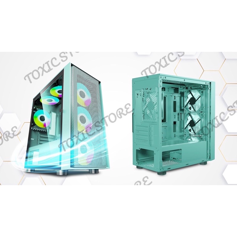 {Now/Grab} Case Gaming VSP KA30 Mini Tower (Màu Đen-Trắng-Hồng- Xanh) (Không kèm Fan)