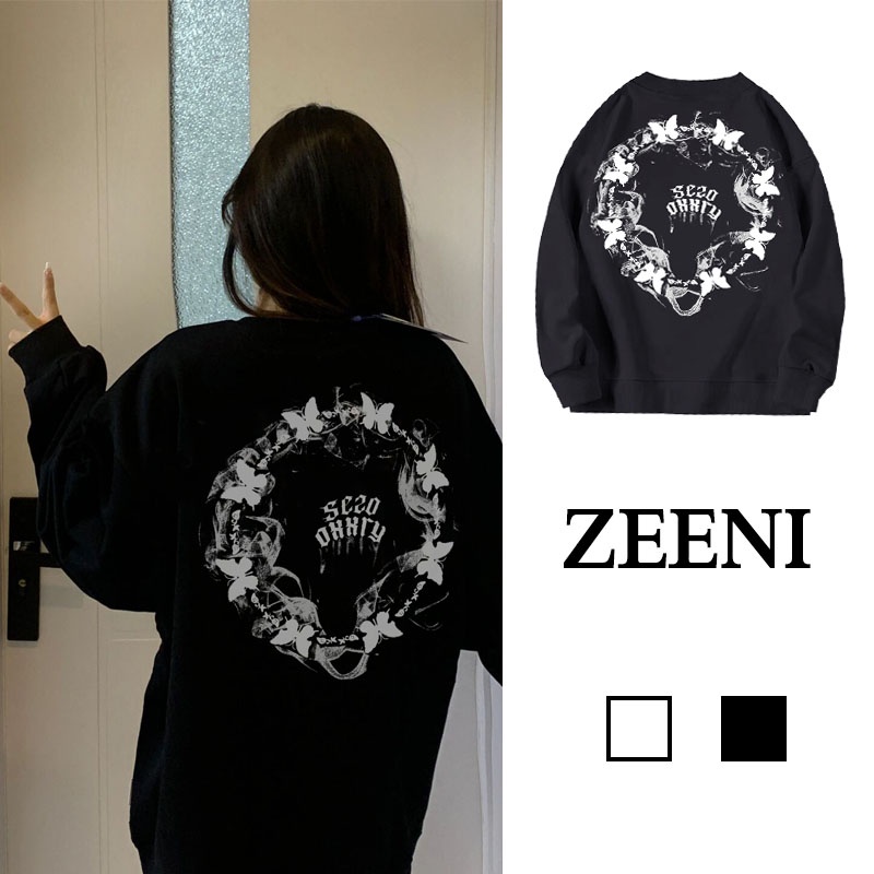 SELVZE Áo sweater Tay Dài In Họa Tiết Thời Trang retro Đường Phố Mỹ Cho Nữ