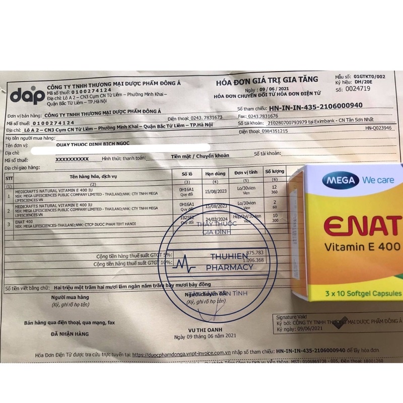 ENAT 400 -Giúp làm đẹp da - bổ sung vtm E 400mg ngăn ngừa lão hóa, tốt cho sinh lý HanaBeauty