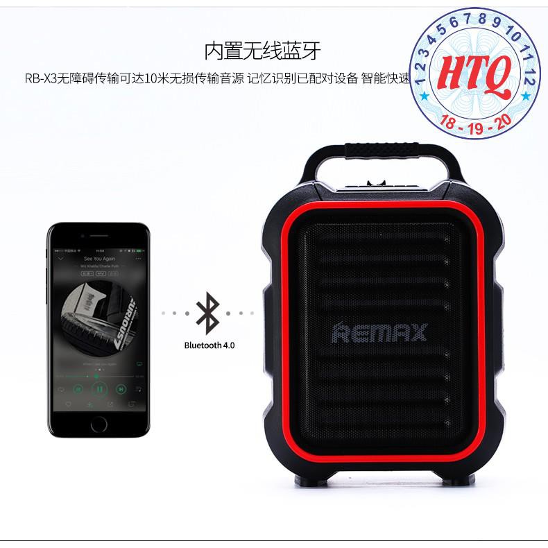 Loa Bluetooth Karaoke ngoài trời Remax RB-X3 + mic không dây