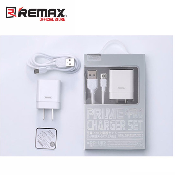 Cóc sạc điện thoại Remax RP-U112 5V-1.0A tặng kèm cáp sạc MicroUSB (Màu ngẫu nhiên)