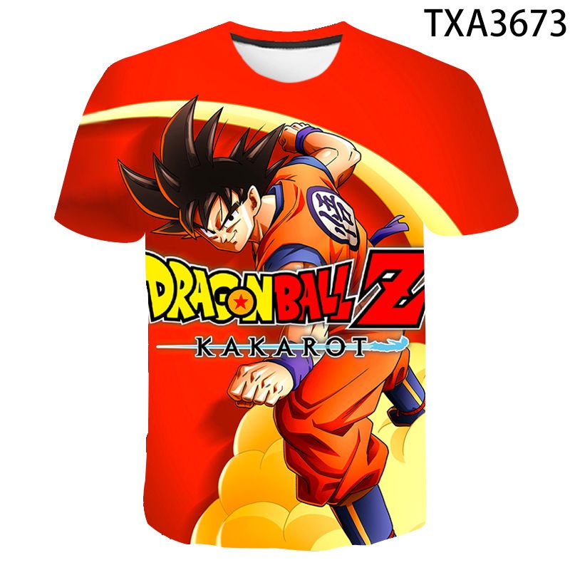 Áo Thun In Hình Goku 3D Độc Đáo Thời Trang Cho Bé 100-160