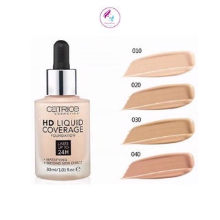 Kem nền kiềm dầu Catrice HD 24h Liquid Coverage Foundation 30ML che phủ tốt -Chính hãng