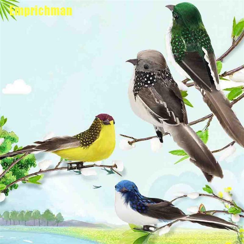 [Emprichman] Mini Fake Birds Artificial Feather Foam Doves Wedding Garden Decoration Ornament