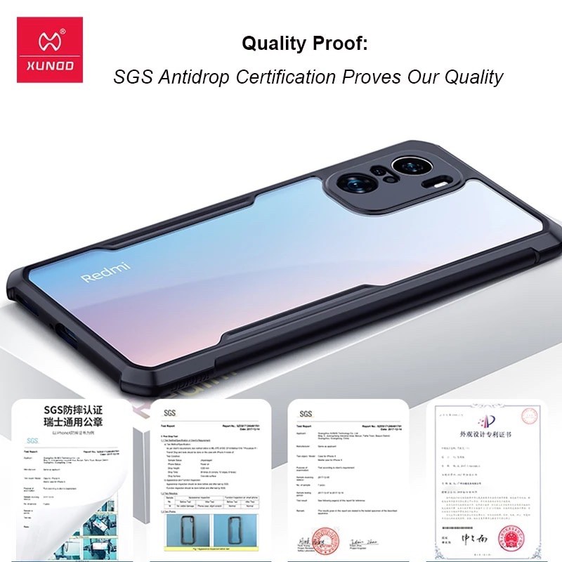 Ốp lưng XUNDD Redmi Note 11 / Note 11 Pro / Redmi 10, Mặt lưng trong suốt, Chống sốc