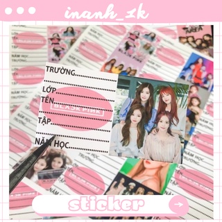 Nhãn vở Black Pink - SET 16 nhãn vở