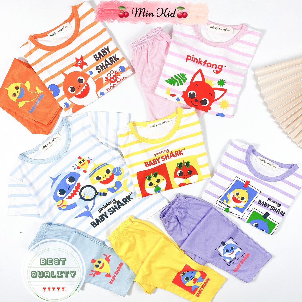 Quần áo cộc tay bé trai bé gái ️️🍒𝐕𝐚̉𝐢 đ𝐞𝐩 - 𝐆𝐢𝐚́ 𝐭𝐨̂́𝐭 𝐧𝐡𝐚̂́𝐭🍒thun lạnh cao cấp Baby Shark siêu xinh cho bé từ 8 - 20kg