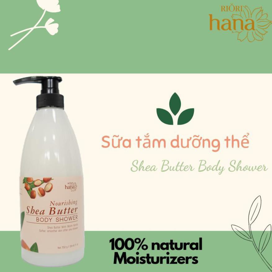 Sữa Tắm Bơ Hạt Mỡ Dưỡng Ẩm Mịn Da RIORI HANA Nourishing Shea Butter Body Shower 750g