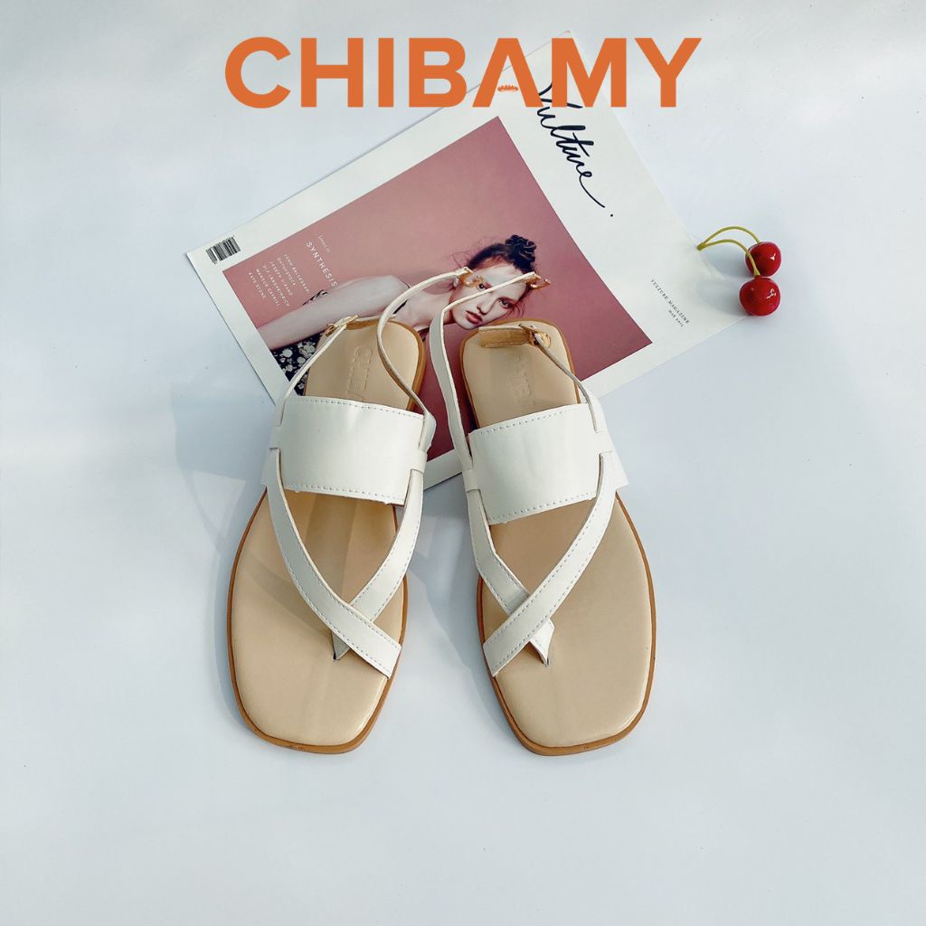 Dép Sandal xỏ ngón LA MÃ quai chéo đế bệt dẻo, chất da mềm