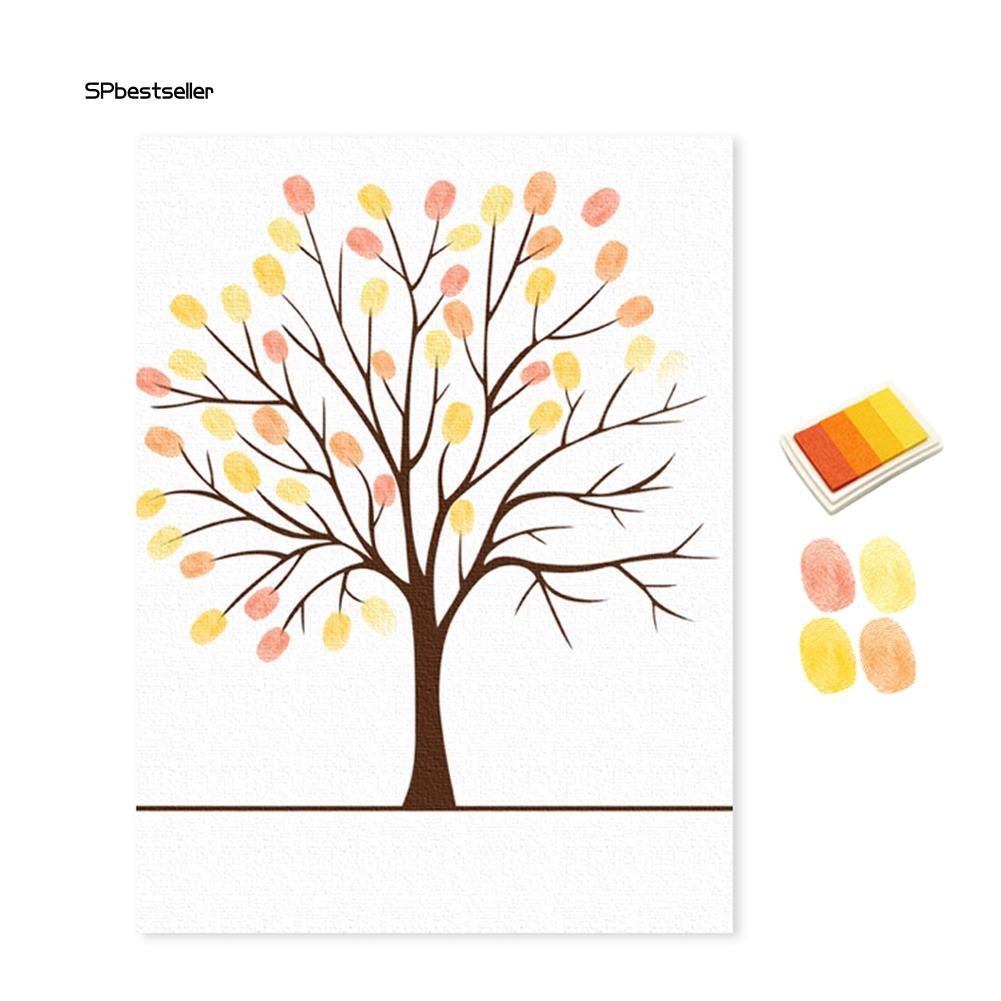 Tranh kí tên bằng dấu vân tay theo phong cách đồng quê tiệc cưới , sinh nhật