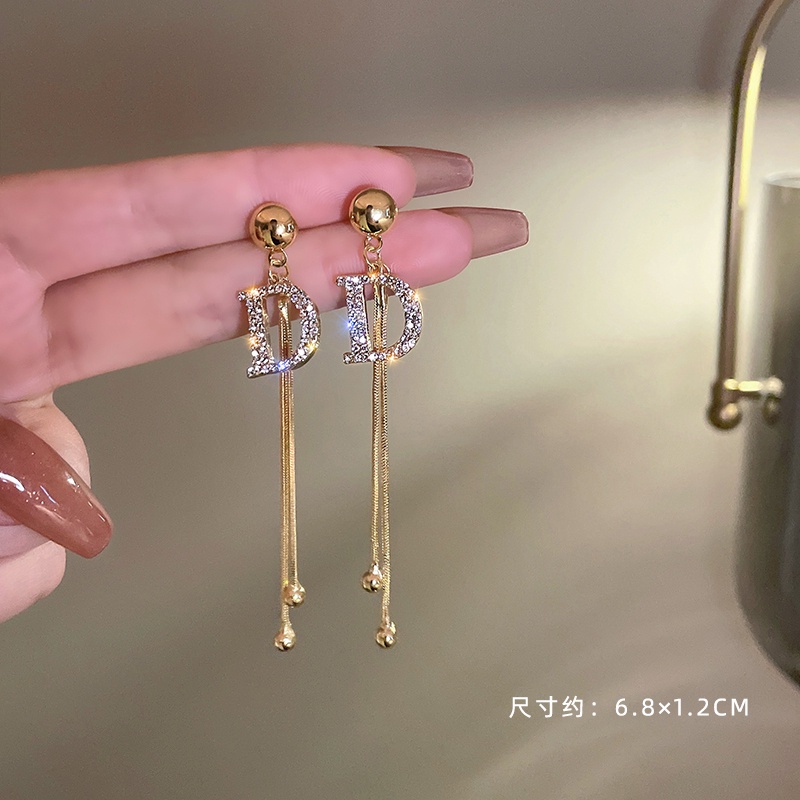 Bông Tai Mạ Bạc 925 Đính Ngọc Trai Tua Rua Phong Cách Hàn Quốc Mới
